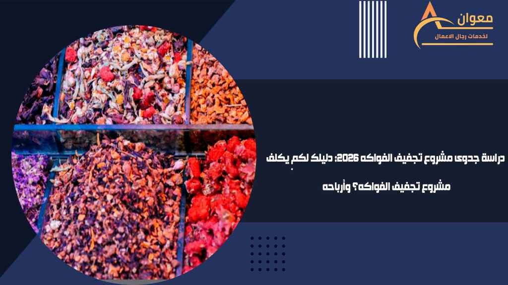 دراسة جدوى مشروع تجفيف الفواكه 2026 دليلك لكم يكلف مشروع تجفيف الفواكه؟ وأرباحه
